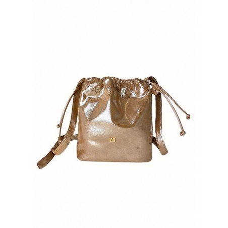 GPERUVIANBRAND - EMILY BUCKET BAG BEIGE METÁLICO - 1