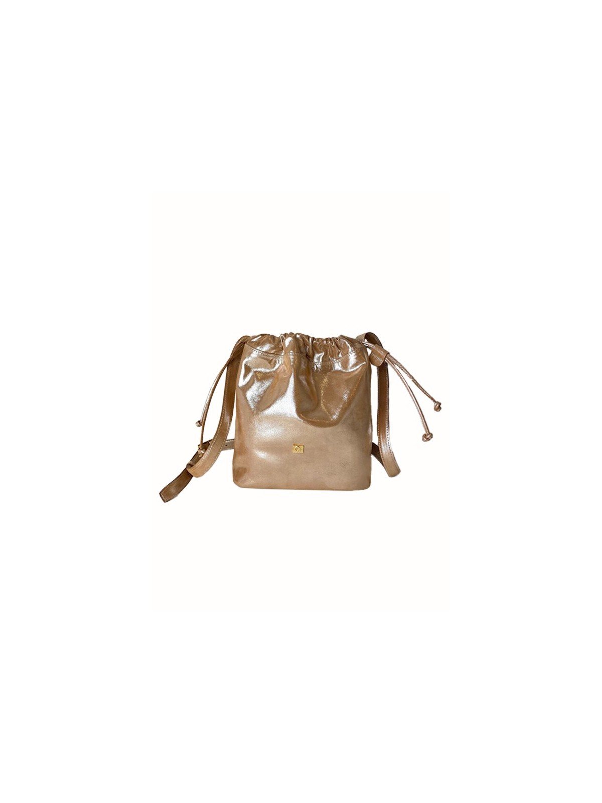 GPERUVIANBRAND - EMILY BUCKET BAG BEIGE METÁLICO - 1